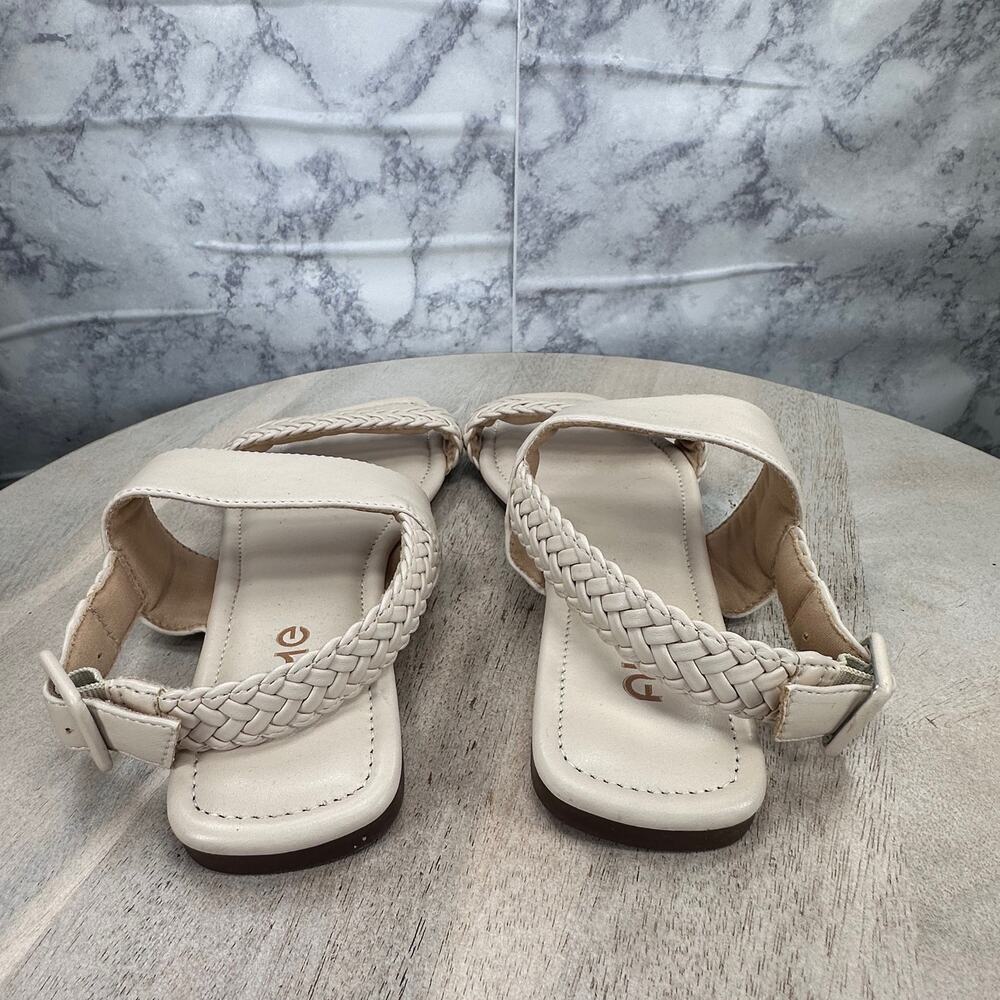 ALME Women’s Leather Braided White Flat Sandals Size 10/40 Made in Brazil - Picture 7 of 10